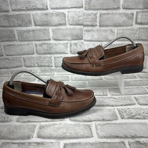 Bass Adams II Men's Size 8.5 Brown Leather Tassel Comfort Loafers Shoes